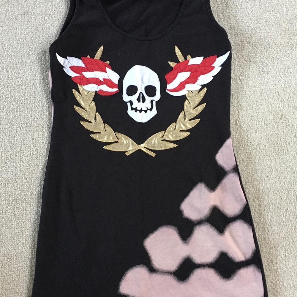 Fake London skull tank dress